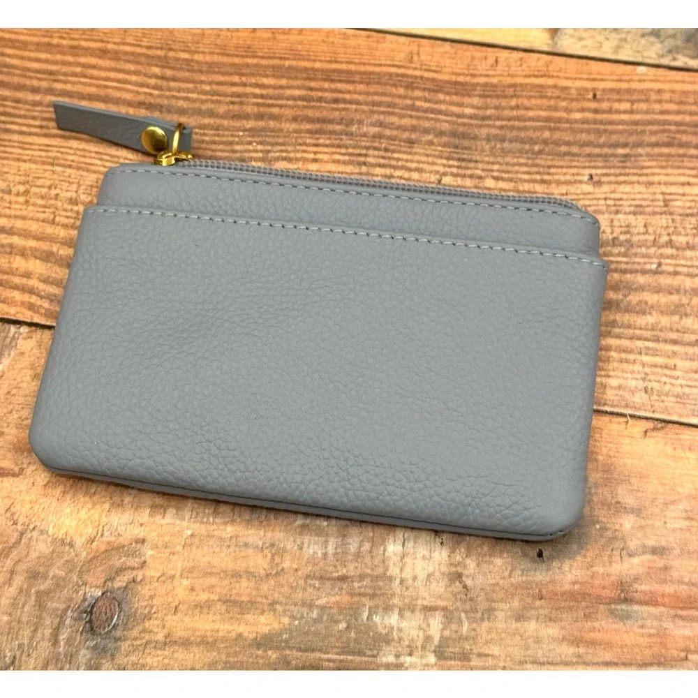 2 Pc Set Lodis Italian Leather Dustin Eiffel‎ Wristlet & Wallet RFID Powder Blue